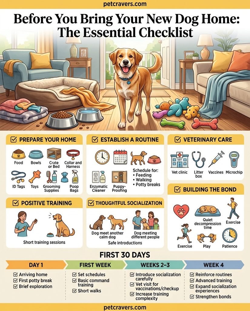 The essential checklist before you bring your new dog home
