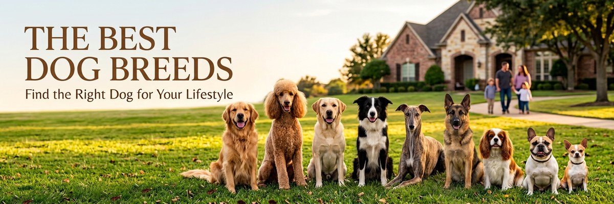 Various dog breeds in a park