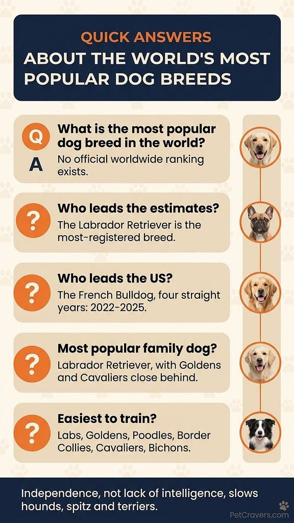 Most popular dog breeds in the world - Quick answers