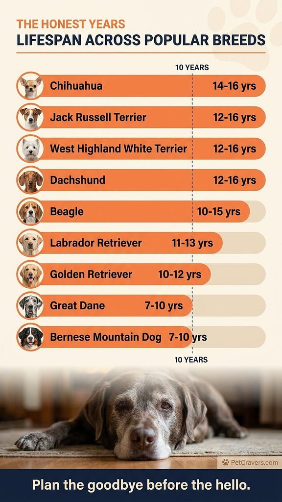 Most popular dog breeds in the world - Lifespan across popular dog breeds