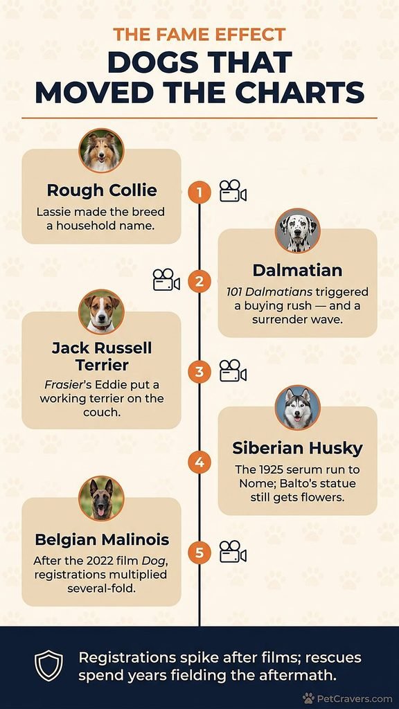 most popular dog breeds in the world - The Fame Effect - Dogs that moved the charts